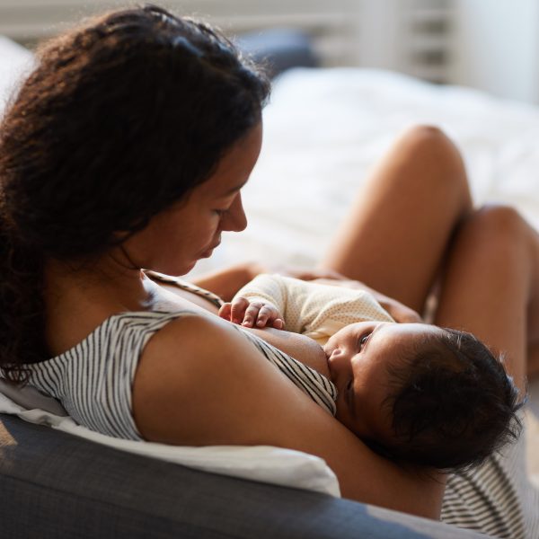 a mother breastfeeding