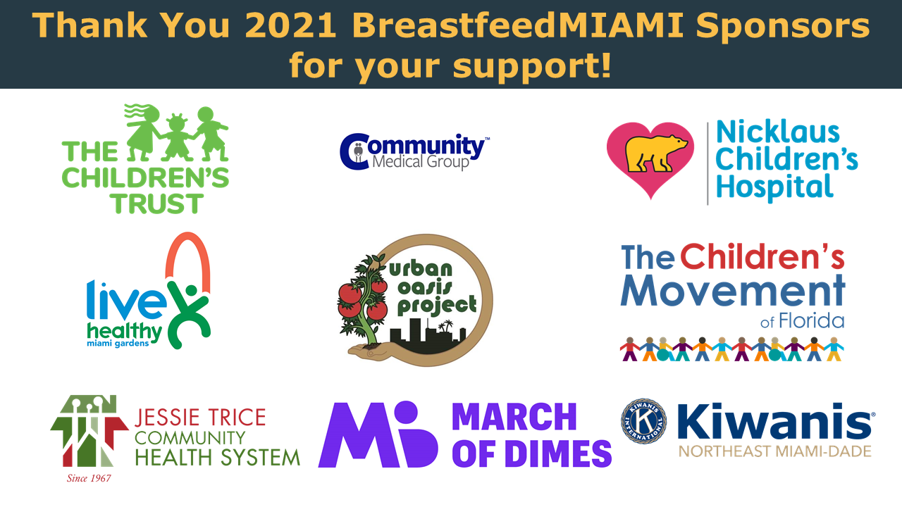 Thank you to 2021 Breastfeed Miami Sponsors