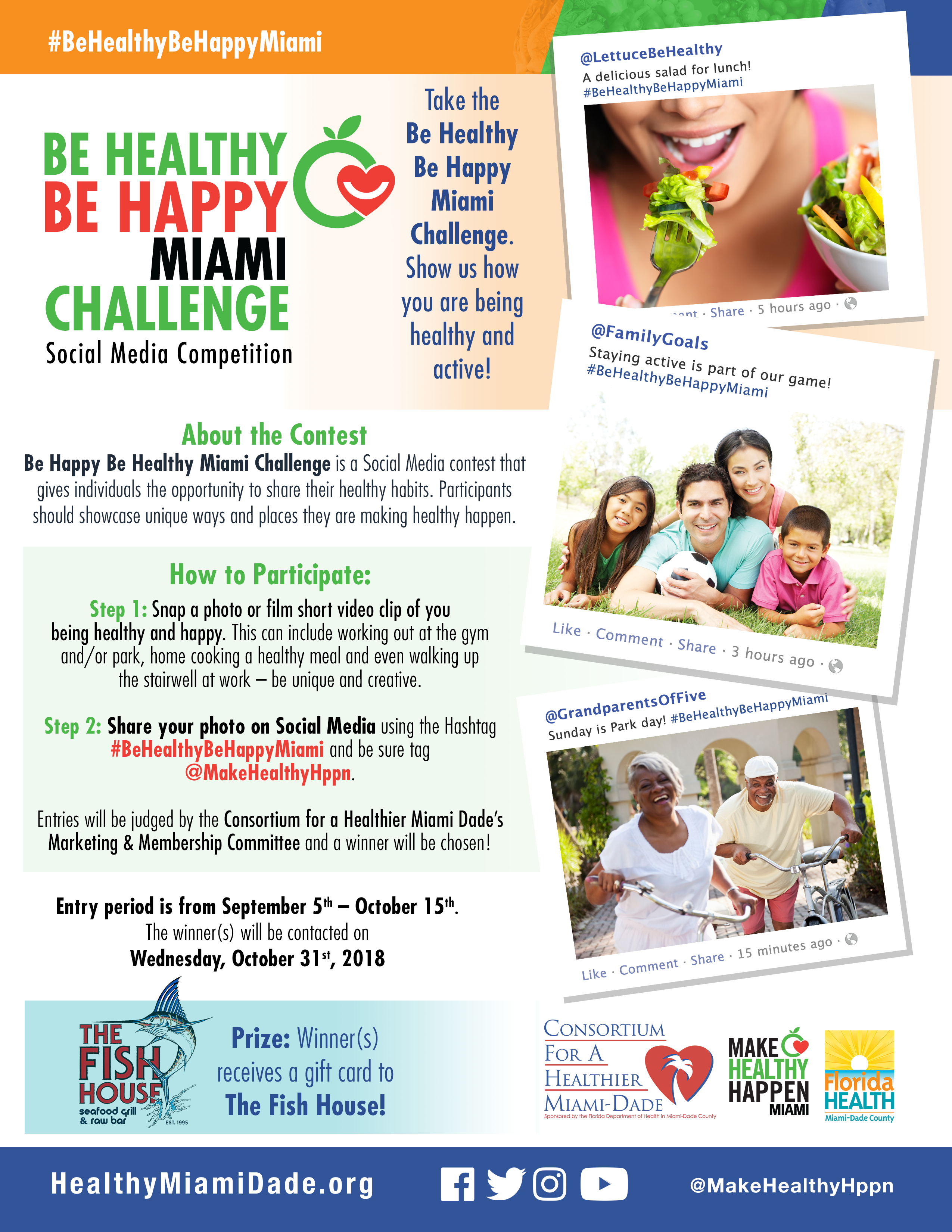 Be Healthy Be Happy Miami Challenge September Flyer