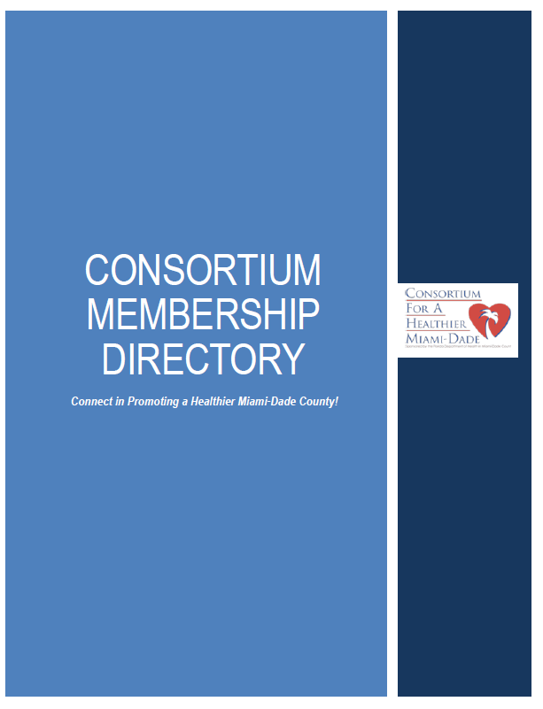 Cover Art of the Consortium for a Healthier Miami-Dade Membership Directory