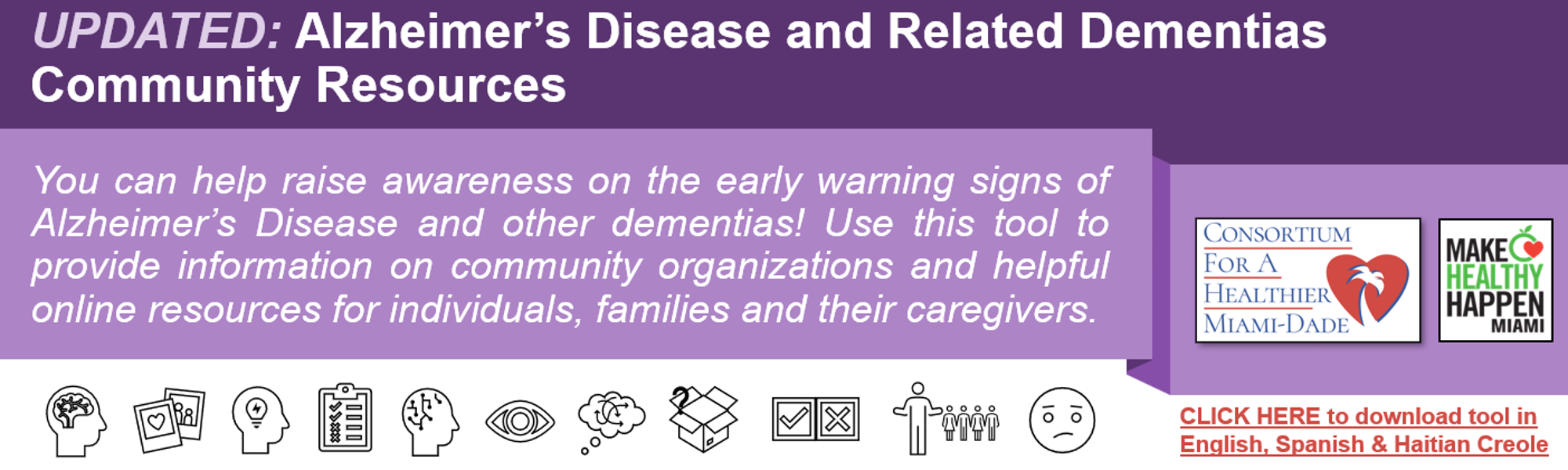 ADRDs Community Resource banner.